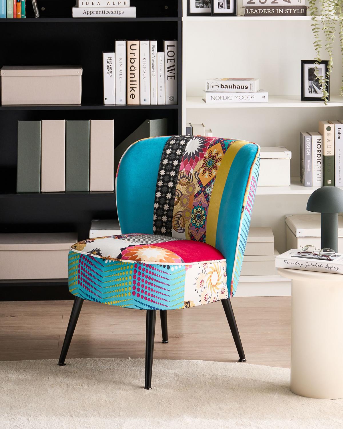 SESSEL Blau Voss - Blau/Multicolor, Textil (60/76/52cm) - Beliani