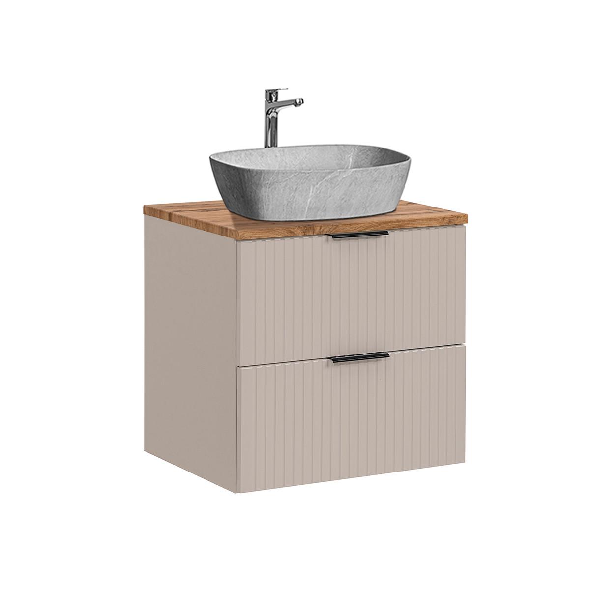 WASCHTISCH 60.6cm Adriel Beige - Beige/Grau, Holzwerkstoff (60.6/59/46cm) - Petits-meubles