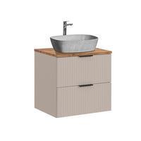 WASCHTISCH 60.6cm Adriel Beige - Beige/Grau, Holzwerkstoff (60.6/59/46cm) - Petits-meubles