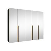 DREHTÜRENSCHRANK Mila III 250 - Goldfarben/Schwarz, Holzwerkstoff/Kunststoff (250/202/52cm) - MIRJAN24