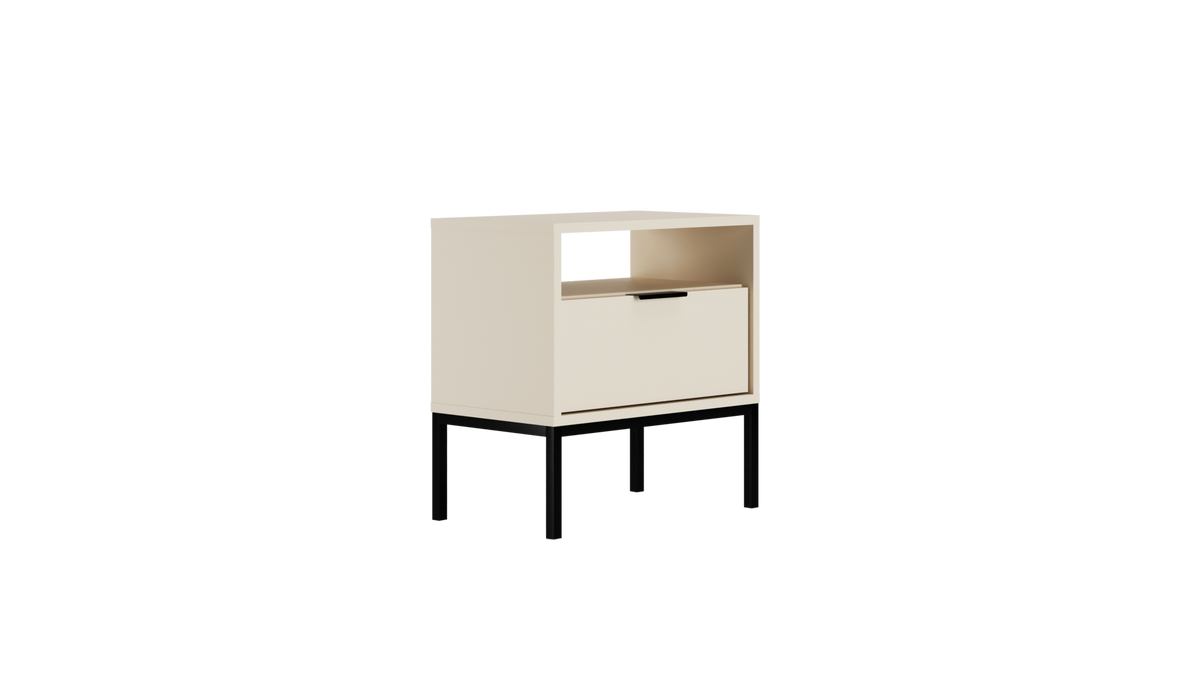 NACHTSCHRANK Austin 33/56,4/55 cm - Kaschmir/Schwarz, Holzwerkstoff (33/56/55cm) - RAUMHIRSCH FURNITURE