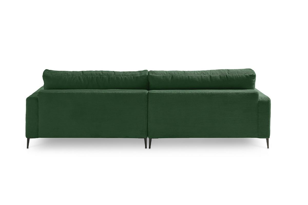 ECKSOFA CARA Smaragdgrün Cord - Smaragdgrün/Dunkelgrün, Textil/Metall (272/190cm) - KAWOLA