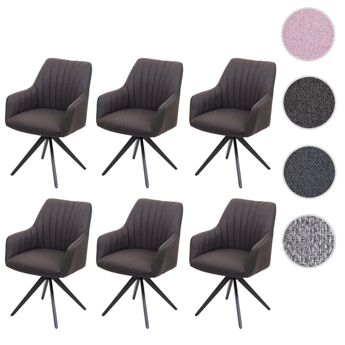 ESSZIMMERSTUHL Braun 6er-Set - Graubraun/Braun, Textil (58/87/62cm) - MCW