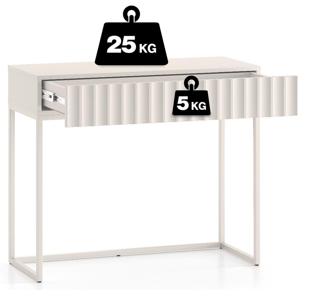 SCHMINKTISCH Derriva Hellbeige 91 cm - Ecru/Beige, Holzwerkstoff/Metall (40/91.6/78.1cm) - Selsey