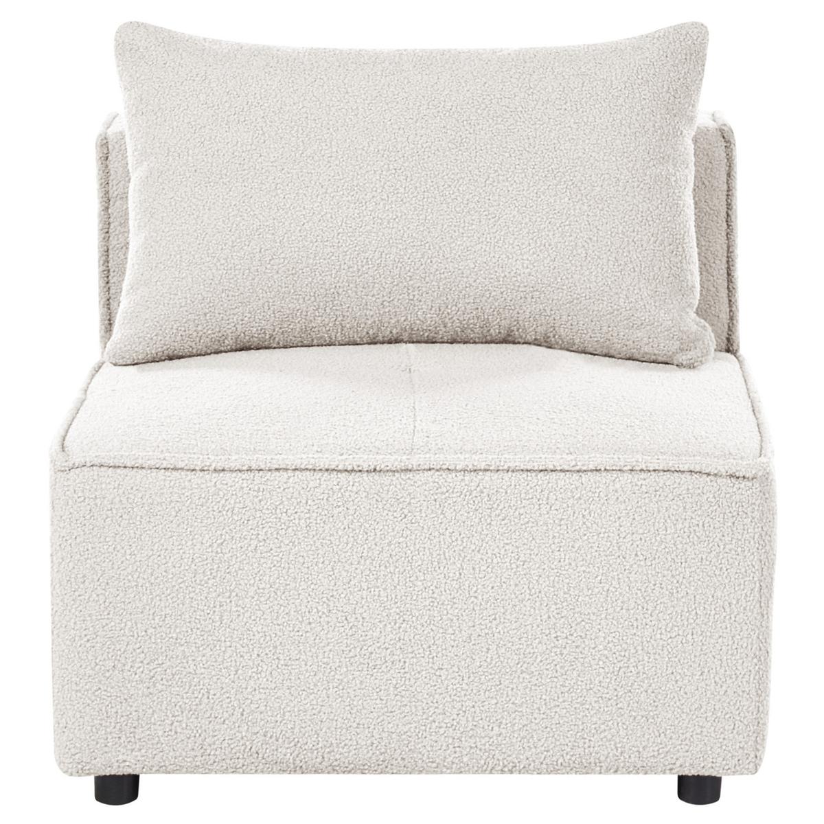 SESSELMODUL Bouclé Cremeweiß Axebo - Creme, Textil (70/93/94cm) - Beliani