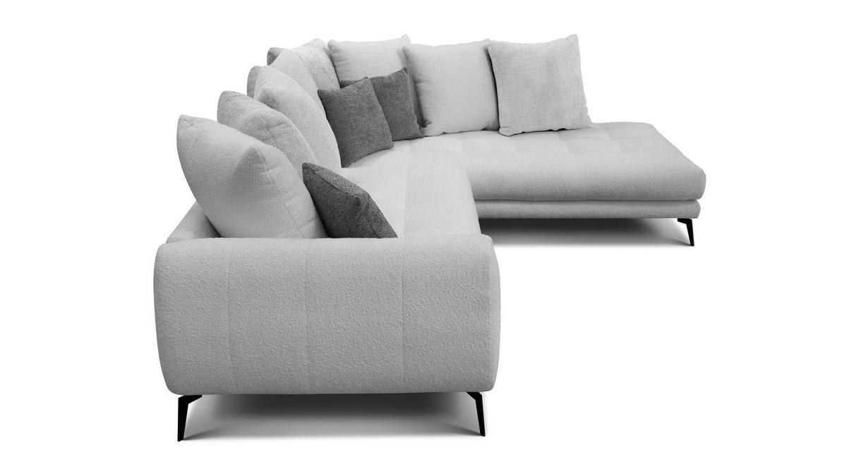 ECKSOFA CALME 5-Sitzer, hellgrau - Hellgrau/Schwarz, Holz/Textil (294/229cm) - Wozimo