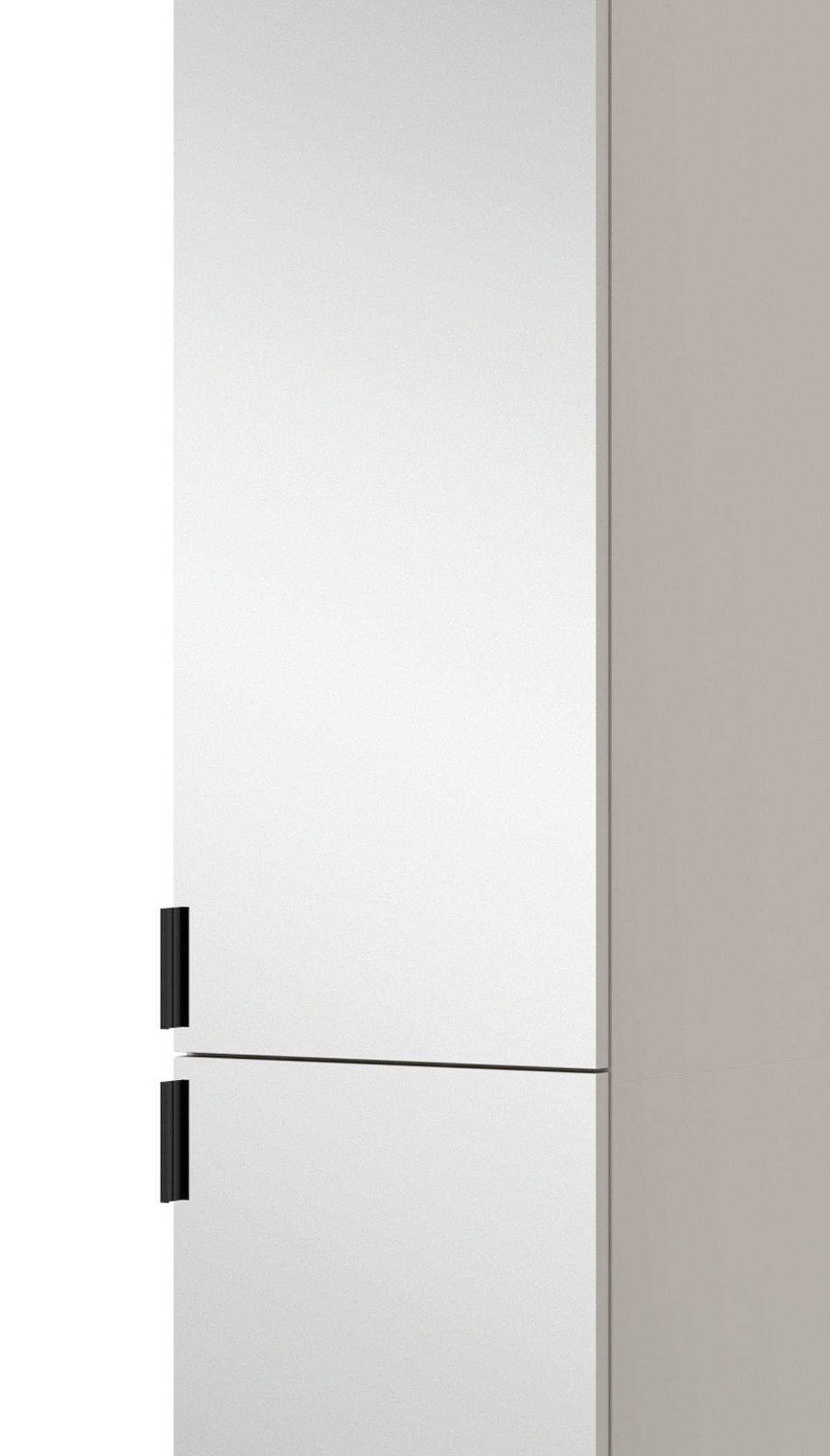 STAURAUMSCHRANK in Kaschmir 30 x 193 cm, Flurschrank mit Spiegel - Kaschmir/Schwarz, Glas/Holzwerkstoff (30/193/34cm) - Inn.Furn
