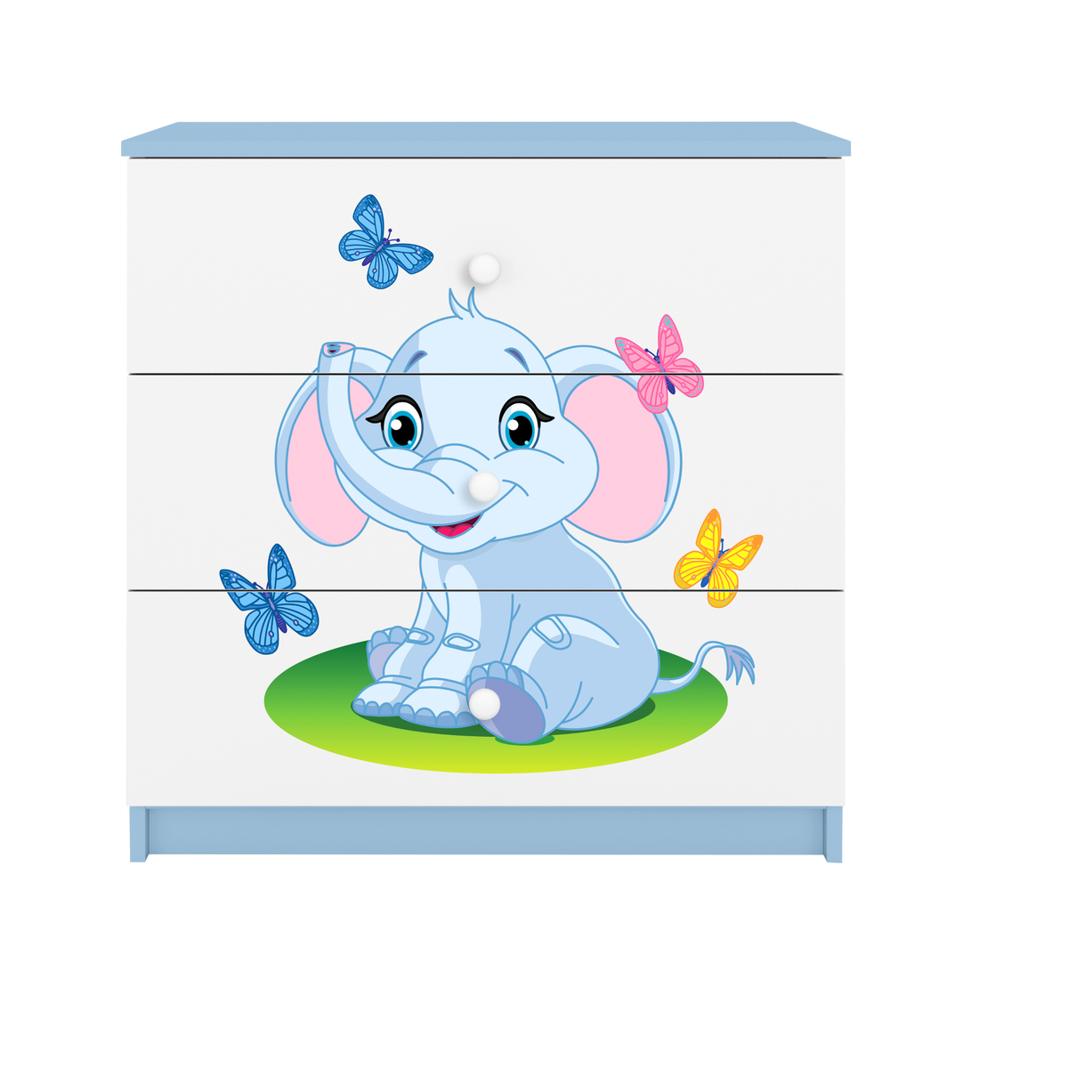 KOMMODE Babydreams Elefant 81/81/41 - Blau, Holzwerkstoff (81/81/41cm) - RAUMHIRSCH FURNITURE