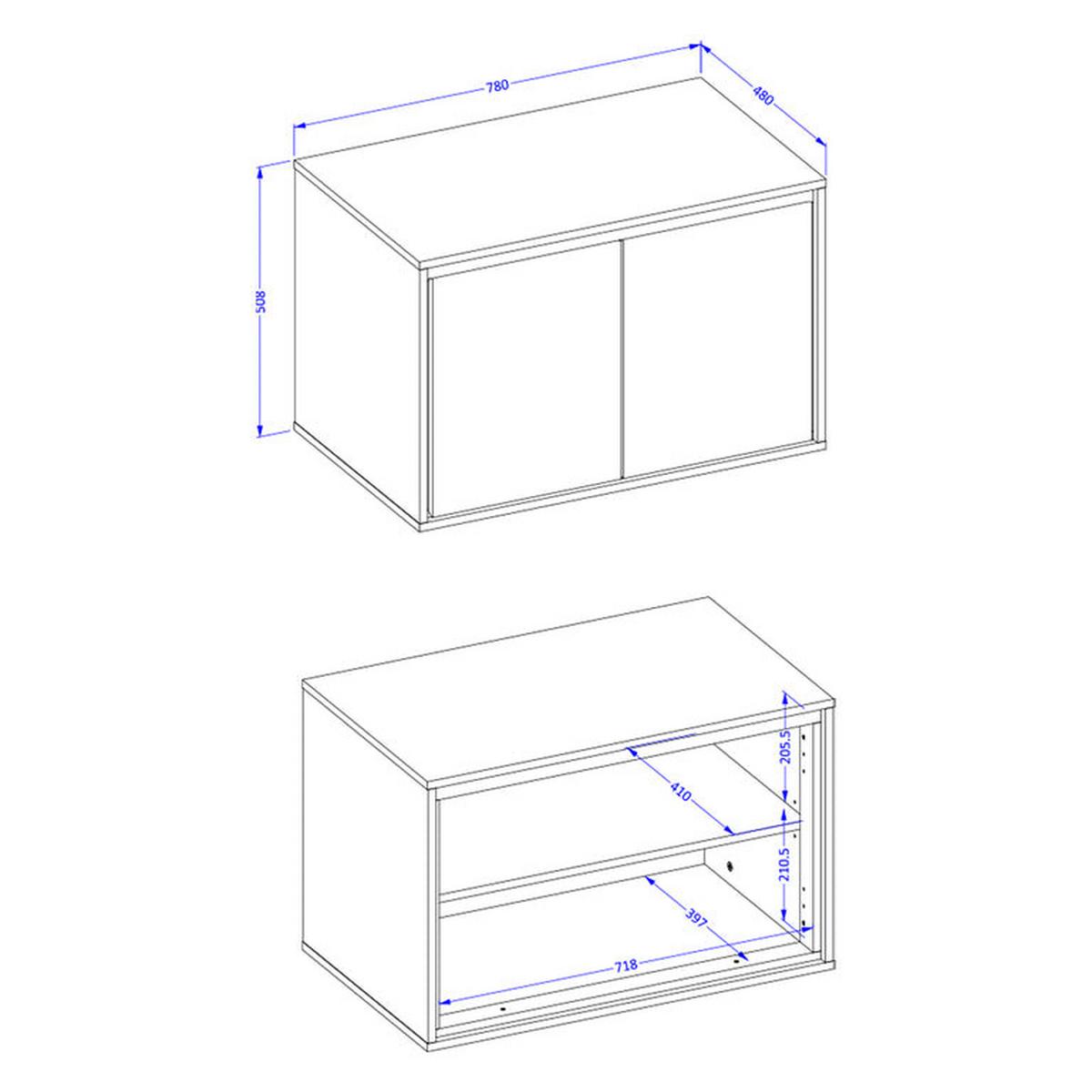 WASCHTISCHUNTERSCHRANK 78cm Sophéa Weiß - Weiß, Holzwerkstoff (78/50.8/48cm) - Petits-meubles