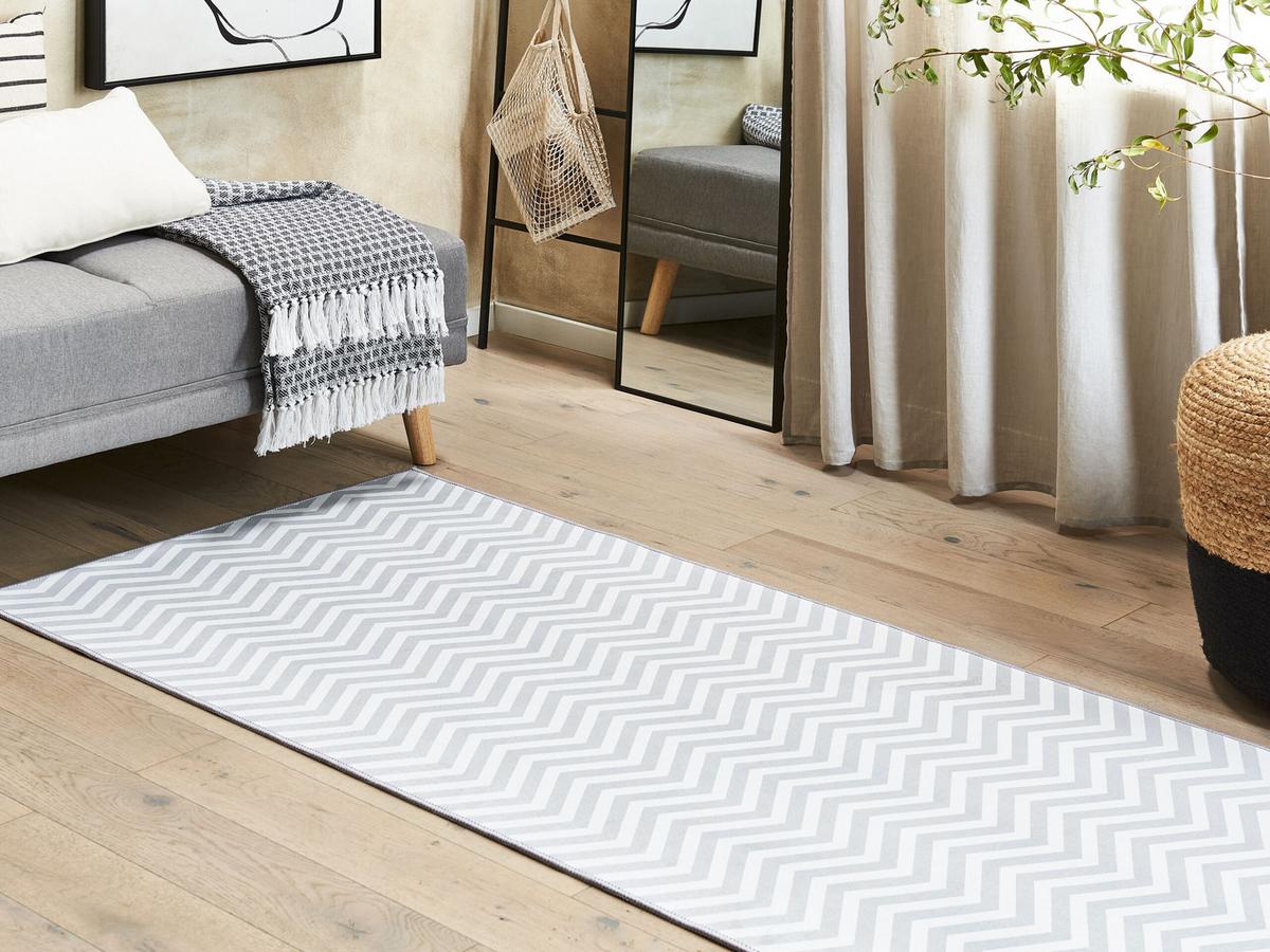 TEPPICHLÄUFER Saikheda 200/70 cm - Weiß, Kunststoff (70/200cm) - Beliani