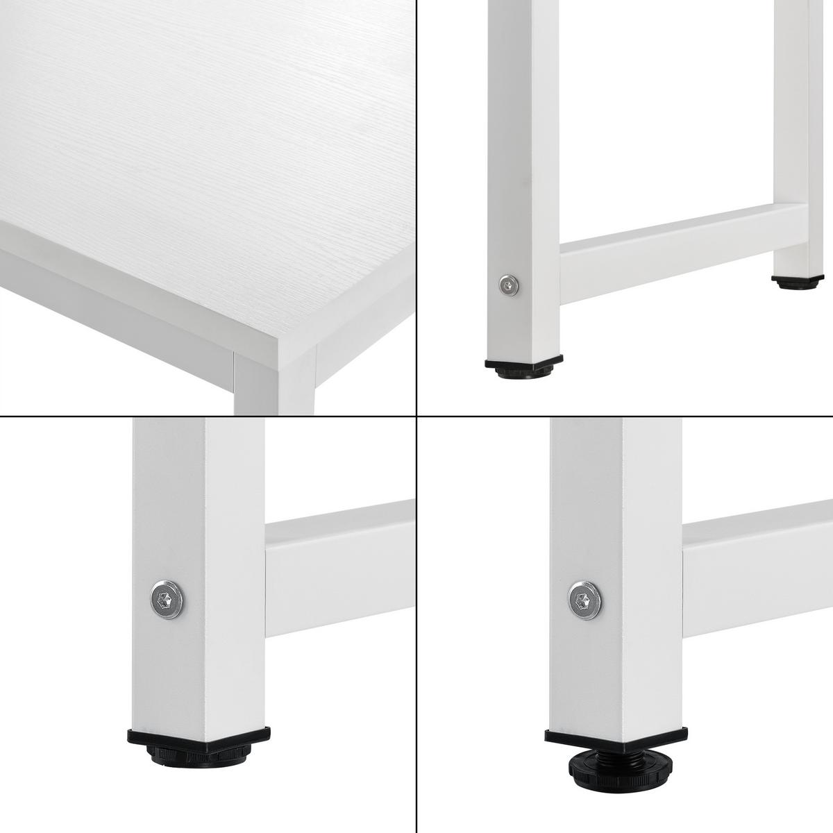 COMPUTERTISCH Herning - Weiß, Holzwerkstoff/Metall (60/120/75cm) - [en.casa]
