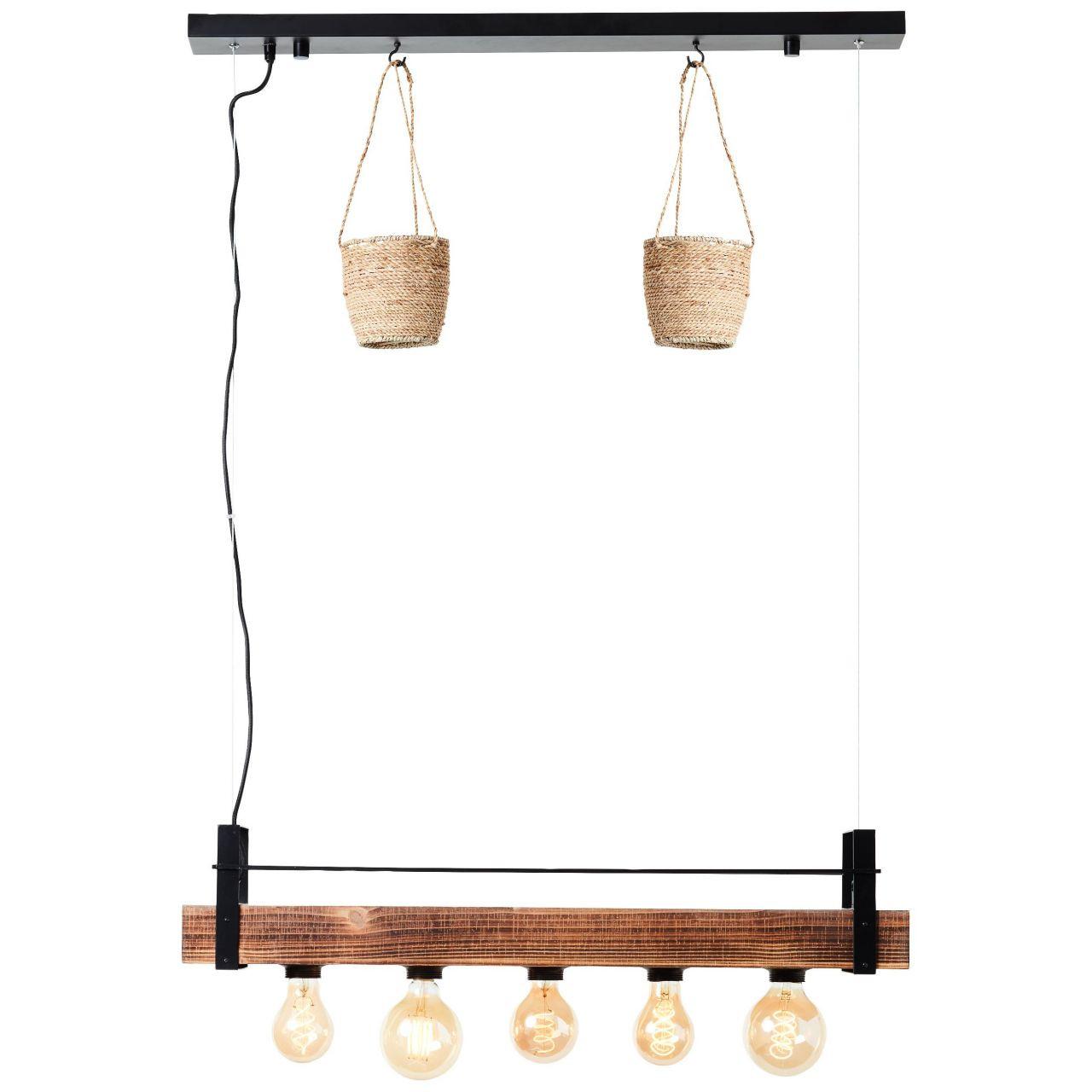 PENDELLEUCHTE Bankwood 99541/76 - Schwarz, Holz (17.5/80/106.5cm) - Brilliant