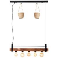 PENDELLEUCHTE Bankwood 99541/76 - Schwarz, Holz (17.5/80/106.5cm) - Brilliant