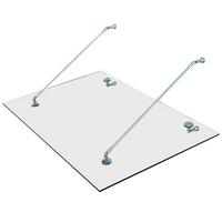 GLASVORDACH Edelstahl Gehärtetes Glas Transparent - Transparent, Metall (90/1/150cm) - HOMCOM