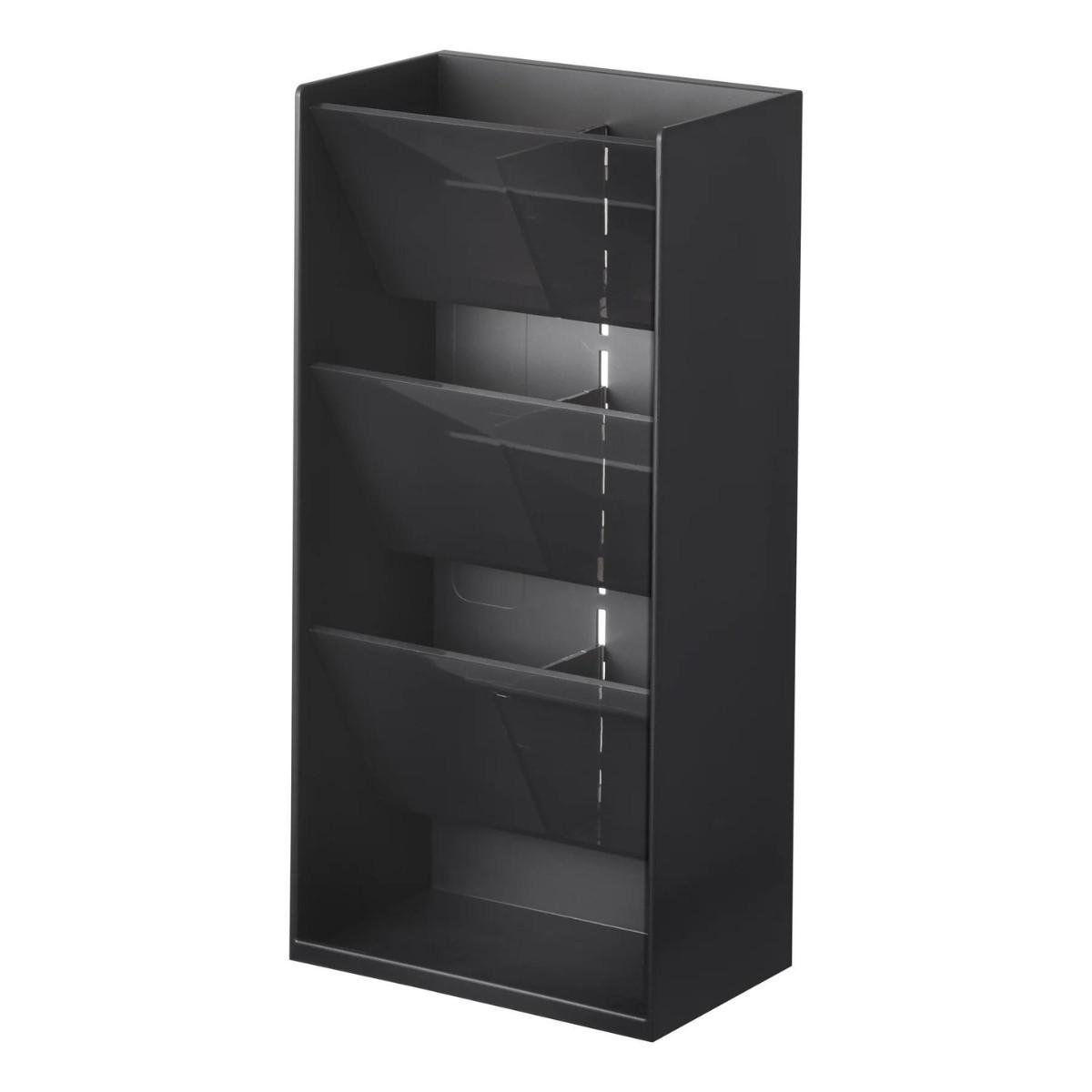 MAKE-UP Aufbewahrungsturm – H25 cm - Schwarz, Kunststoff (7.7/25/12cm) - Yamazaki