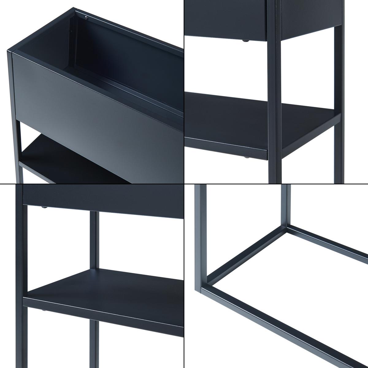 BLUMENSTÄNDER Joensuu - Schwarz, Metall (80/80/25cm) - [en.casa]