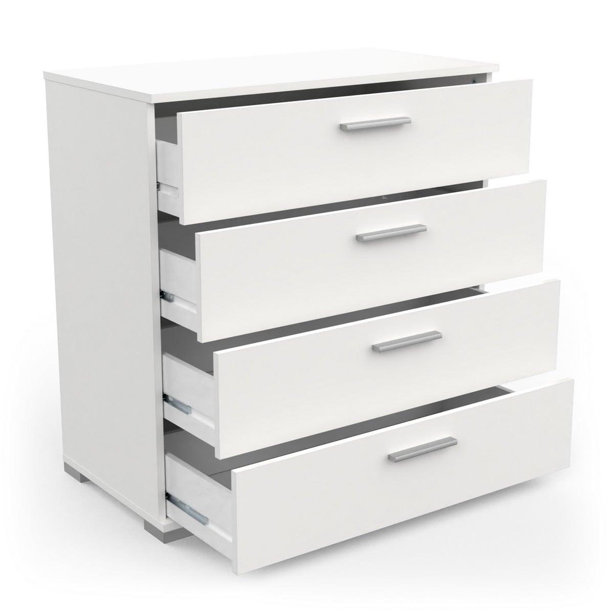 KOMMODE mit 4 Schubladen in Mattweiß - L 79,7 cm - Weiß, Holzwerkstoff (41.9/82.6/87.2cm) - Calicosy