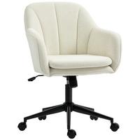 SCHREIBTISCHSTUHL Homeoffice Stuhl mit Samtoptik Gewölbter Rückenlehne Beige - Beige, Textil (60/94/63cm) - HOMCOM