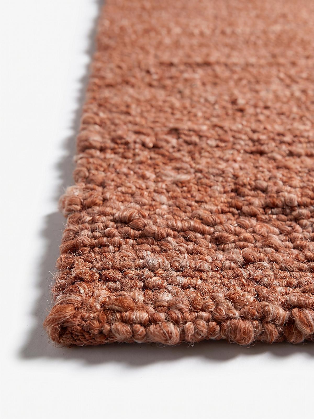 KURZFLORTEPPICH handgewebt GLAVEN, Bouclé-Struktur, Terrakotta, 200 x 290 cm - Orange, Textil (200/290cm) - KADIMA DESIGN