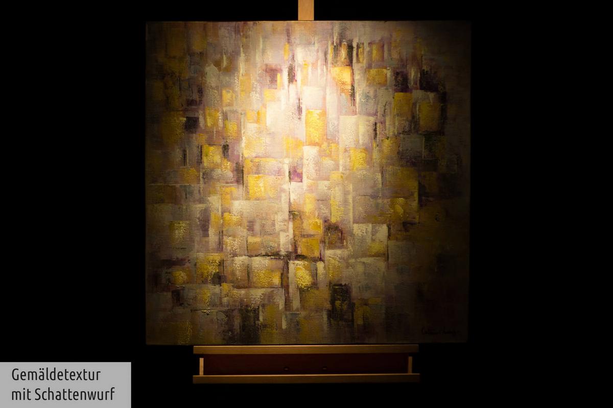 ACRYLBILD HANDGEMALT 80/80 cm - Gelb, Holz/Textil (80/80cm) - KUNSTLOFT