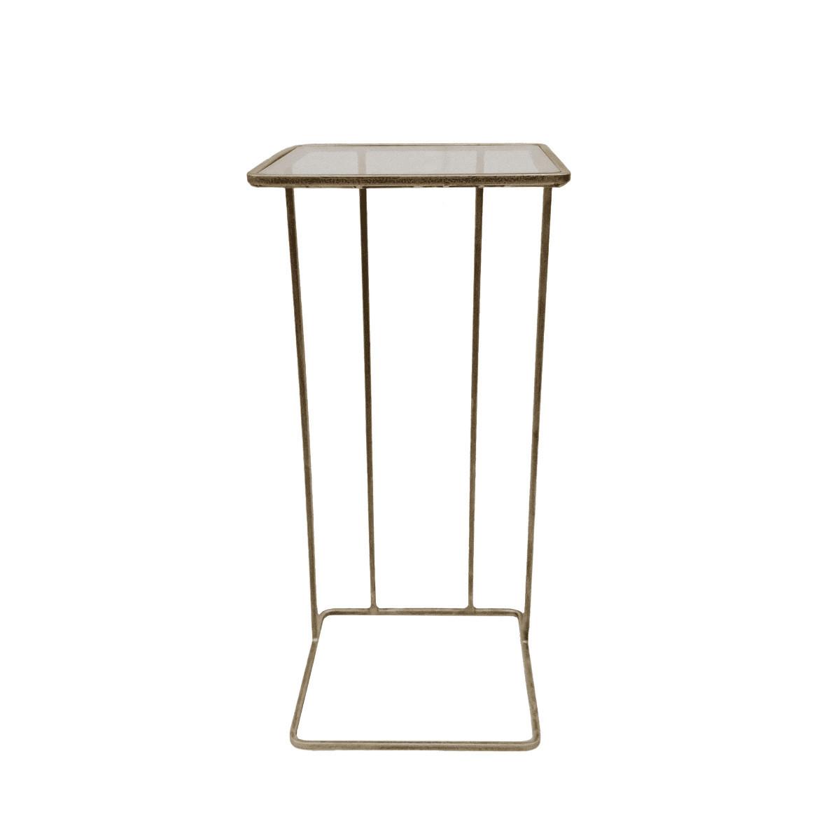 BEISTELLTISCH aus goldenem Metall und Glas L25,5 cm - ANTOINETTE - Goldfarben, Metall (25.5/25.5/55.5cm) - Signature