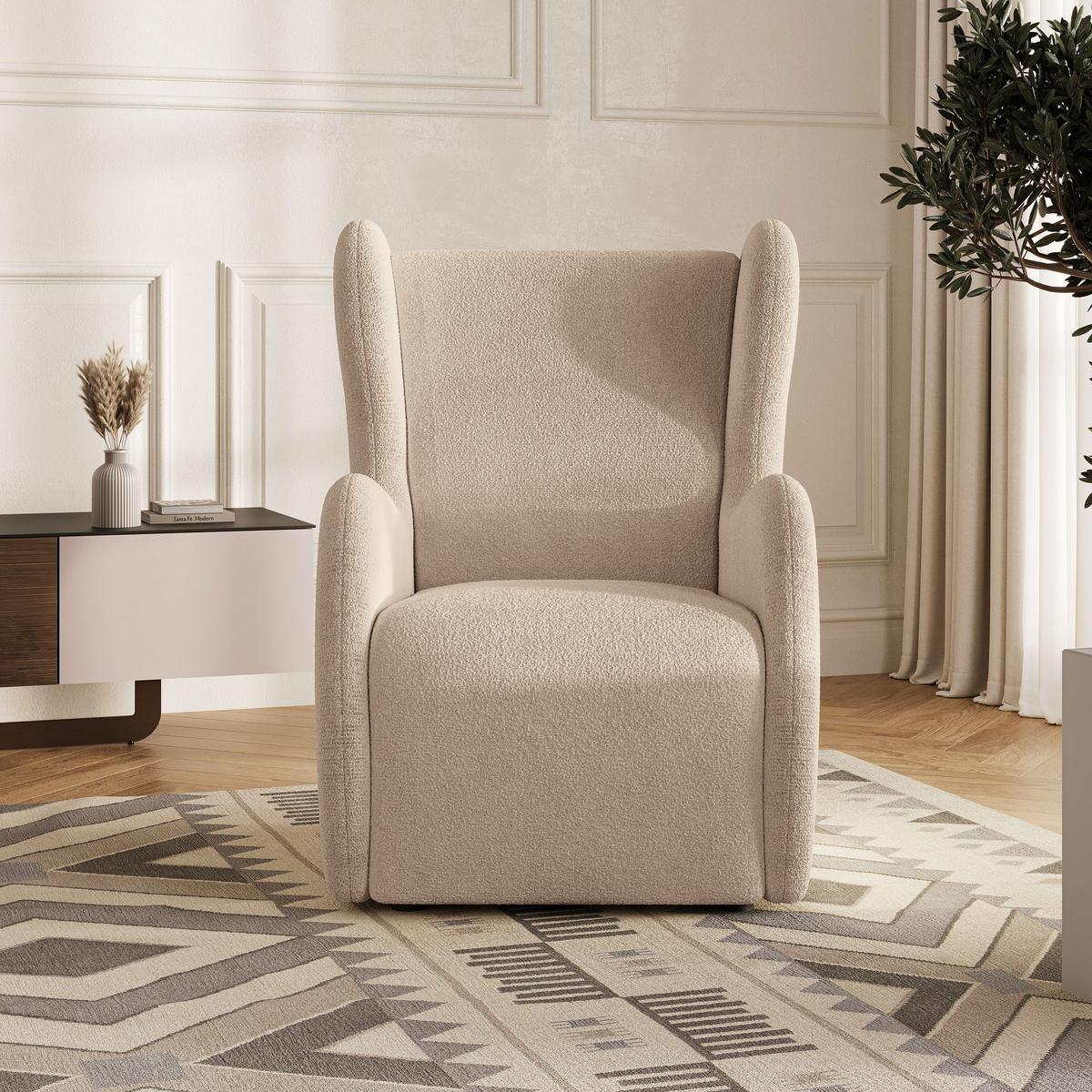 SESSEL MASTI Polstersessel Loungesessel ergonomisch, Beige - Beige, Holzwerkstoff/Kunststoff (74/100/86cm) - MASSENO