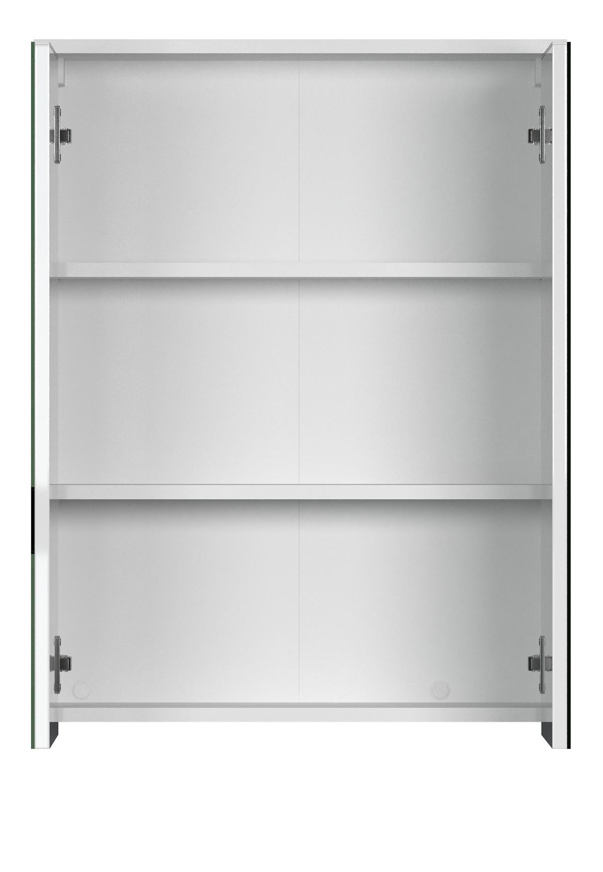 SPIEGELSCHRANK weiß 60 x 78 cm, Badschrank 2-türig - Silberfarben, Glas/Holzwerkstoff (60/78/18cm) - Top.Furn