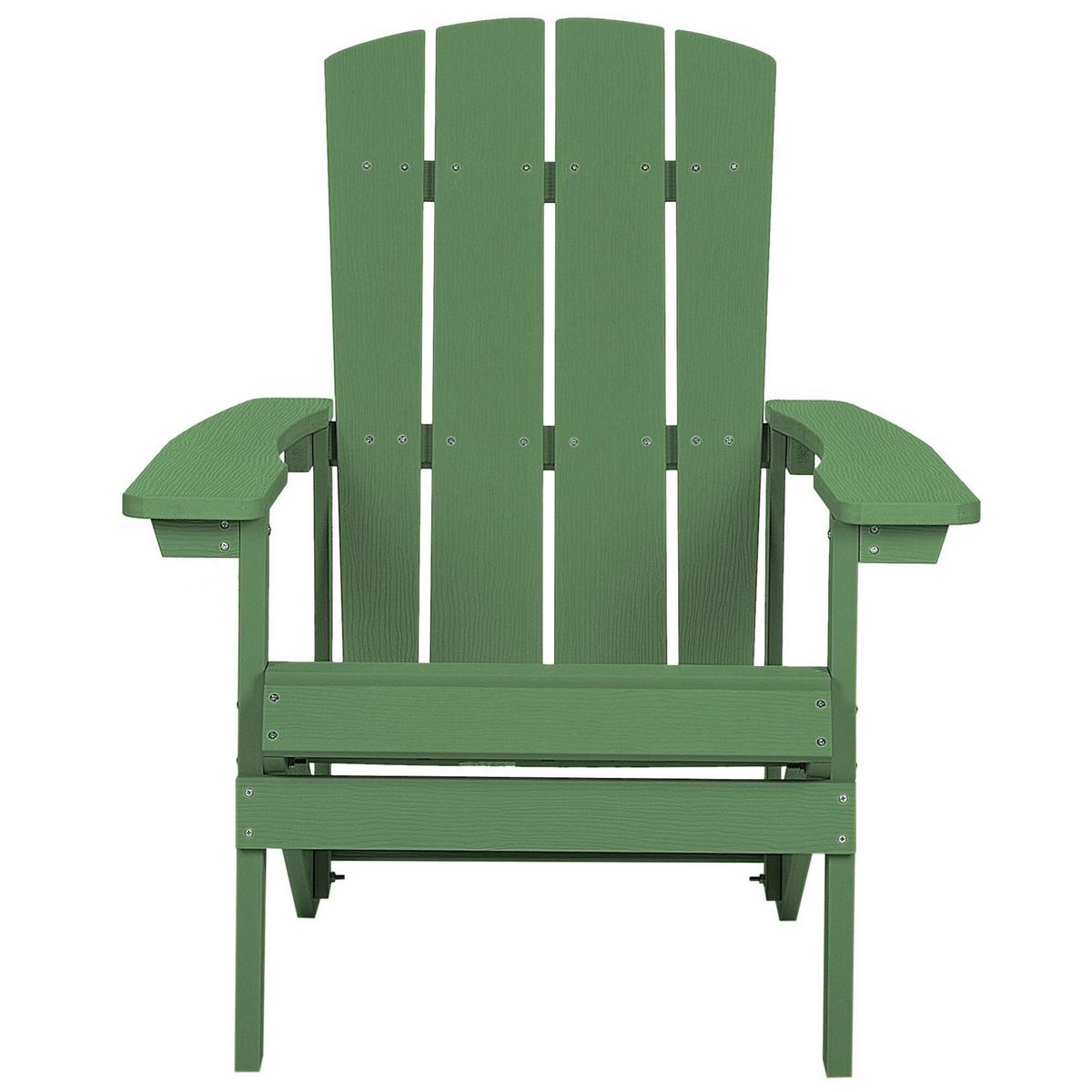 GARTENSTUHL mit Fußhocker Kunstholz grün Adirondack - Grün, Kunststoff (75/88/88cm) - Beliani