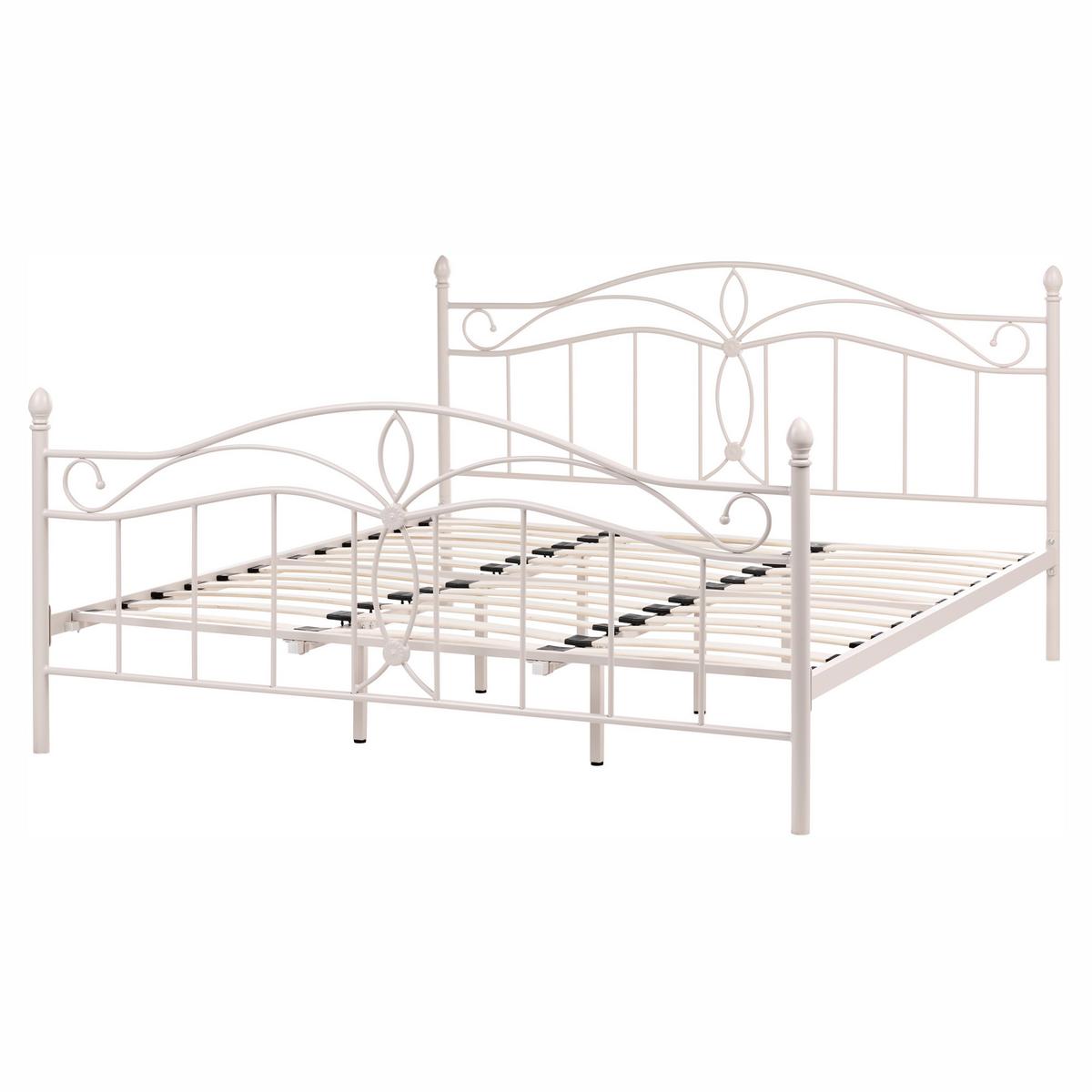 BETT mit Lattenrost 180/200 Stahl Hellbeige Antlia - Beige, Metall (180/200cm) - Beliani