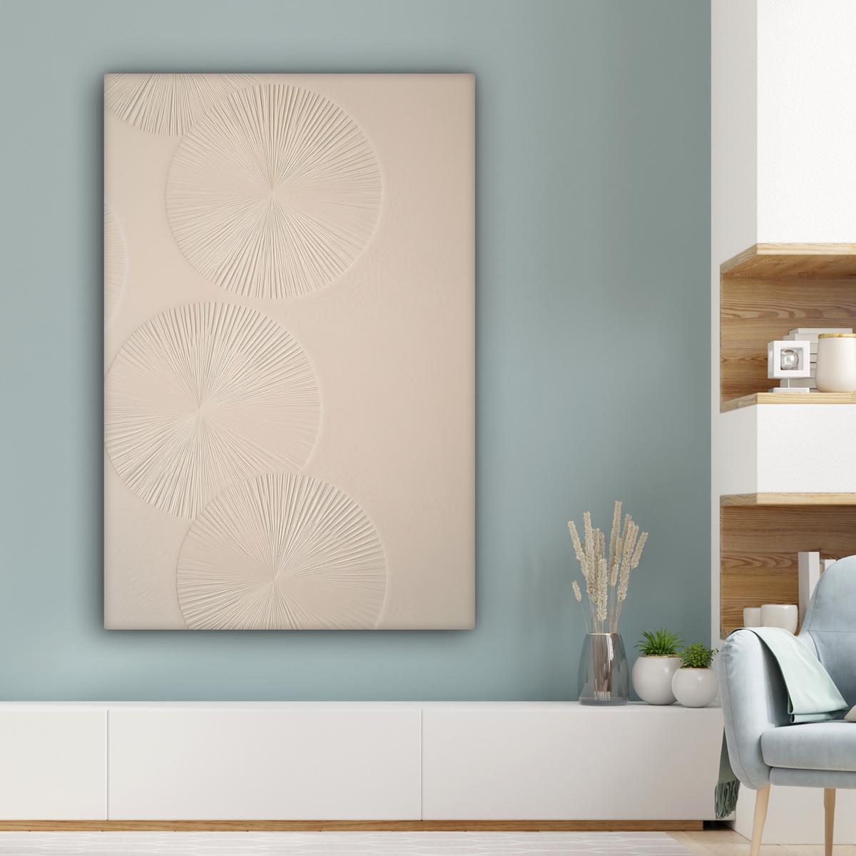 LEINWANDBILD Japandi - Beige - Modern Deko XXL 80x120 cm - Ecru, Textil (80/120cm) - MuchoWow