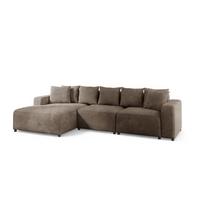 ECKSOFA Megan In Poso - Mokka, Holzwerkstoff/Textil (331/165cm) - Fun Möbel