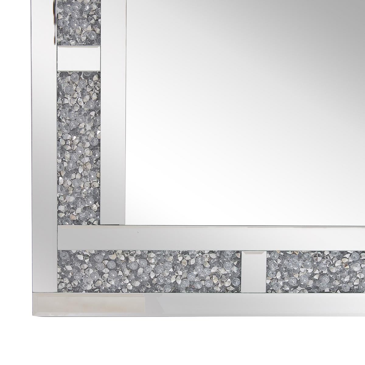 WANDSPIEGEL silber 60/90 cm Glitzer-Effekt Avrille - Silberfarben, Holzwerkstoff (60/90/2cm) - Beliani
