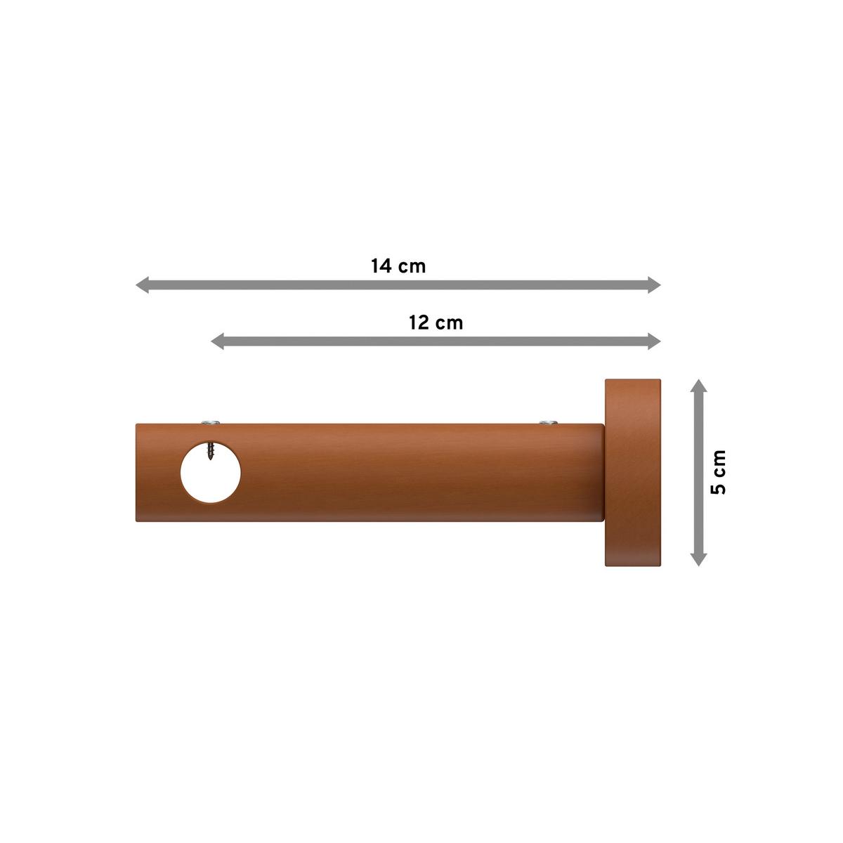 TRÄGER FÜR GARDINENSTANGEN 16 mm Ø, Adrian 1-läufig, Kirschbaum - Kirschbaumfarben, Holz (14.1/5.3/5.3cm) - INTERDECO