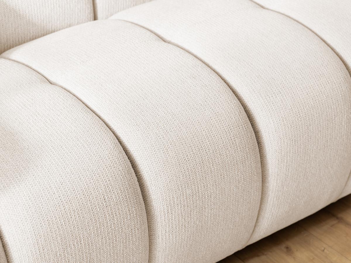 2-SITZER SOFA Nubira in tief gesteppter Bubble-Optik aus weichem Creme Strukturstoff im modernen Design - Creme/Schwarz, Holz/Kunststoff (172/69/89cm) - S-Style Möbel