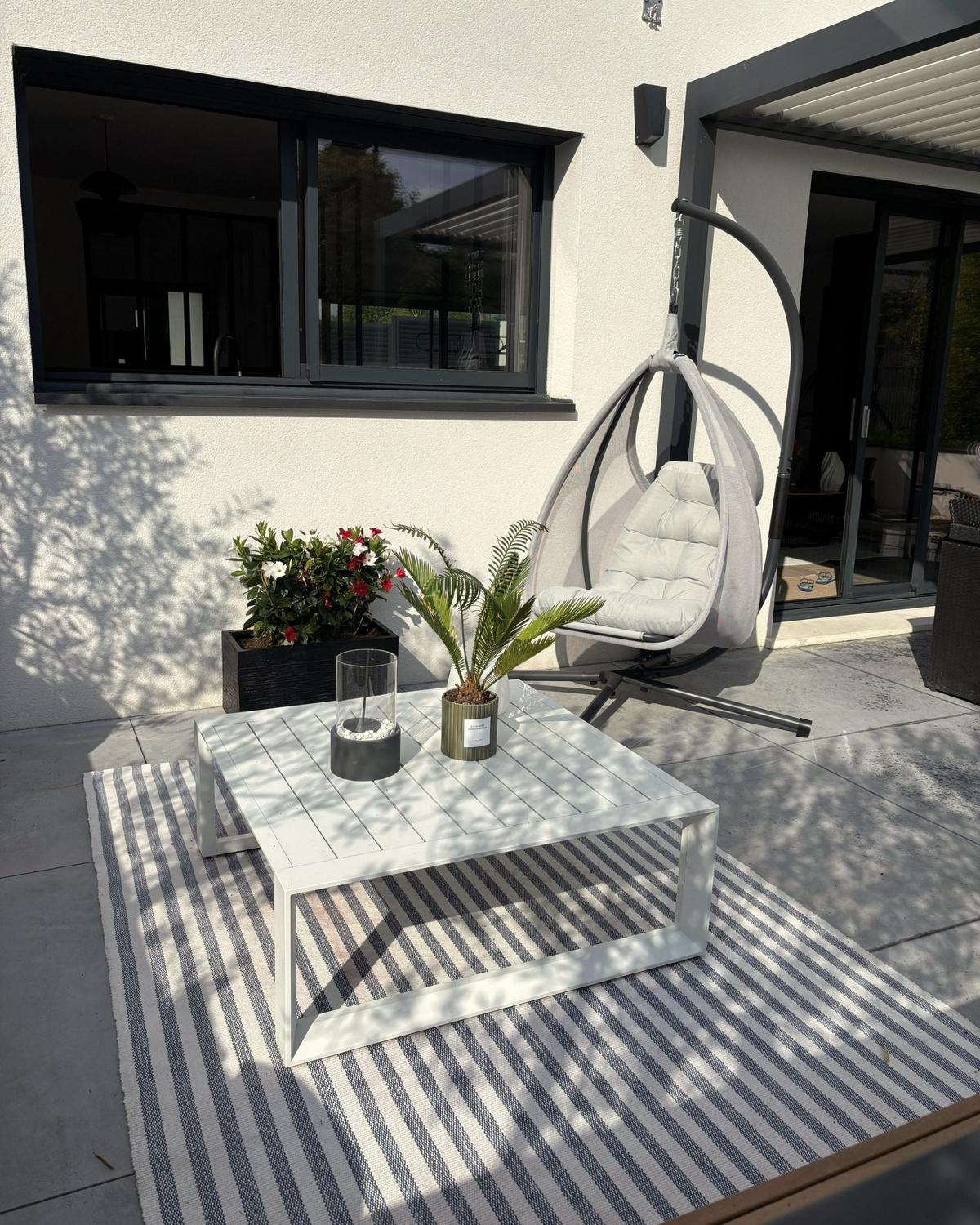 HÄNGESESSEL Grau Avegno - Hellgrau, Textil (98/195/136cm) - Beliani