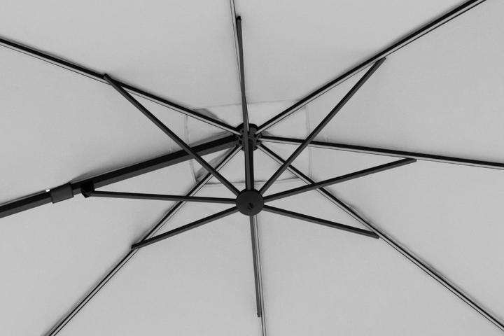 Ampelschirm Hellgrau 360° drehbar LED-Beleuchtung