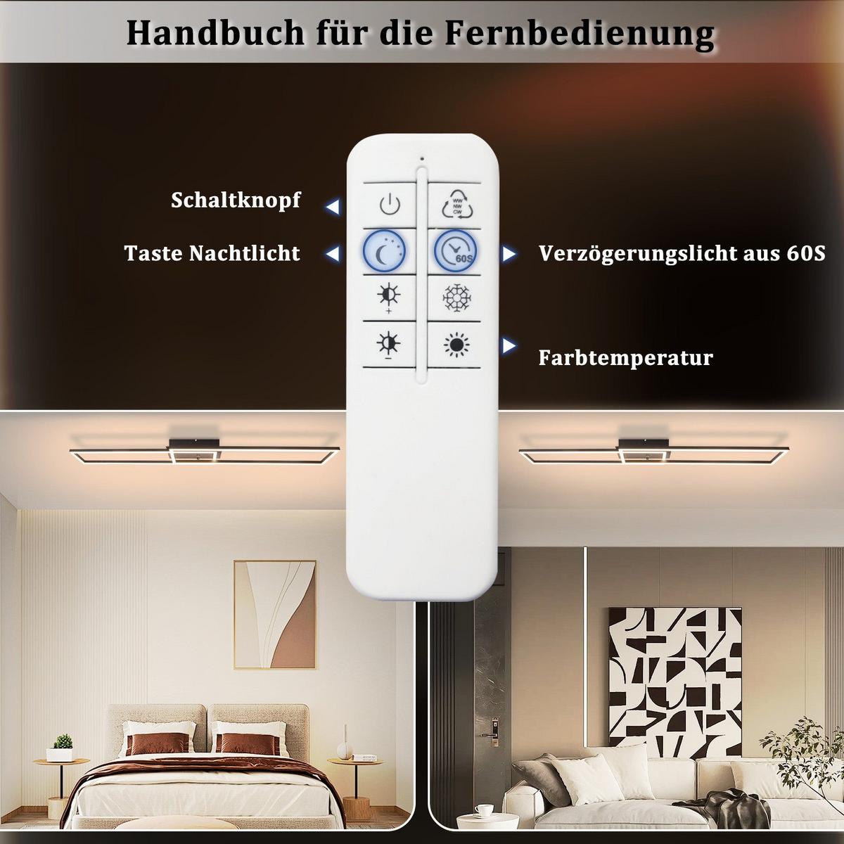 LED-DECKENLEUCHTE Fraser 102.5/18.5/7.3 cm - Schwarz, Metall (102.5/18.5/7.3cm) - Nettlife