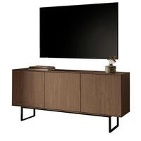 TV-LOWBOARD Nussbaum 150 x 70 cm, TV Unterteil mit Push-to-Open und Komforthöhe - Nussbaumfarben/Schwarz, Holzwerkstoff/Metall (150/70/40cm) - Furn.Design