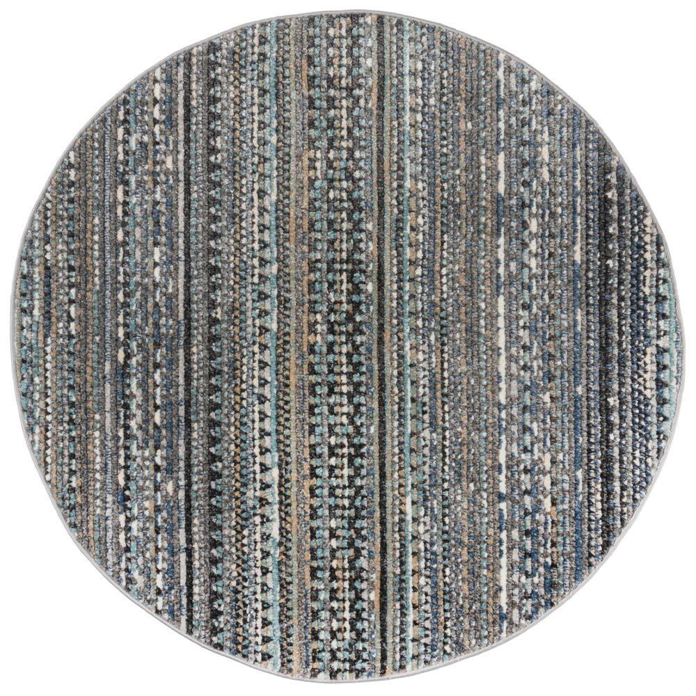 TEPPICH PERRAN, gestreift, Blau, Ø 160 cm - Blau, Textil (160/160cm) - KADIMA DESIGN
