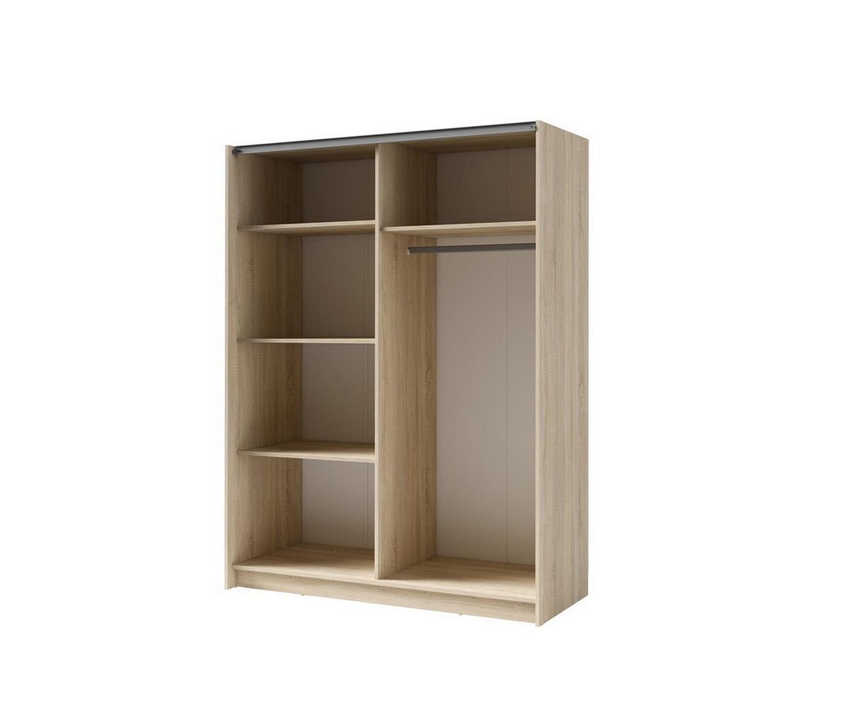 SCHWEBETÜRENSCHRANK ELRON 180,6/198,5/62cm 2-türig Sonoma Eiche - Sonoma Eiche, Holzwerkstoff (180.6/198.5/62cm) - MASSENO