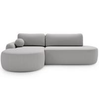 ECKSOFA Aurio O Bouclé-Stoff Grau Links - Grau, Holz/Textil (271/177cm) - Graingold
