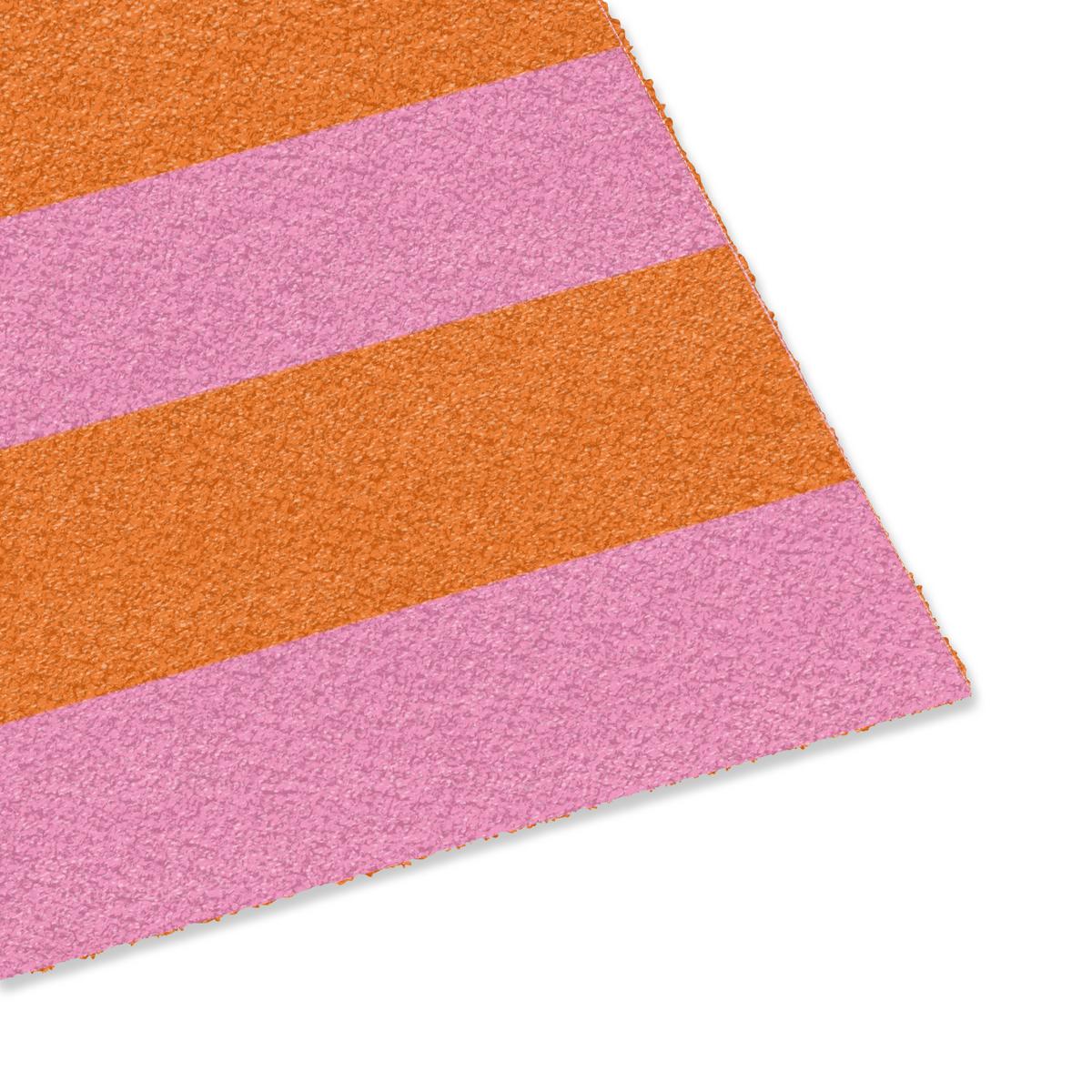 FUSSMATTE Ciao - Zitat - Streifen Sauberlaufmatte 90x60 cm - Orange, Kunststoff (90/0.4cm) - MuchoWow