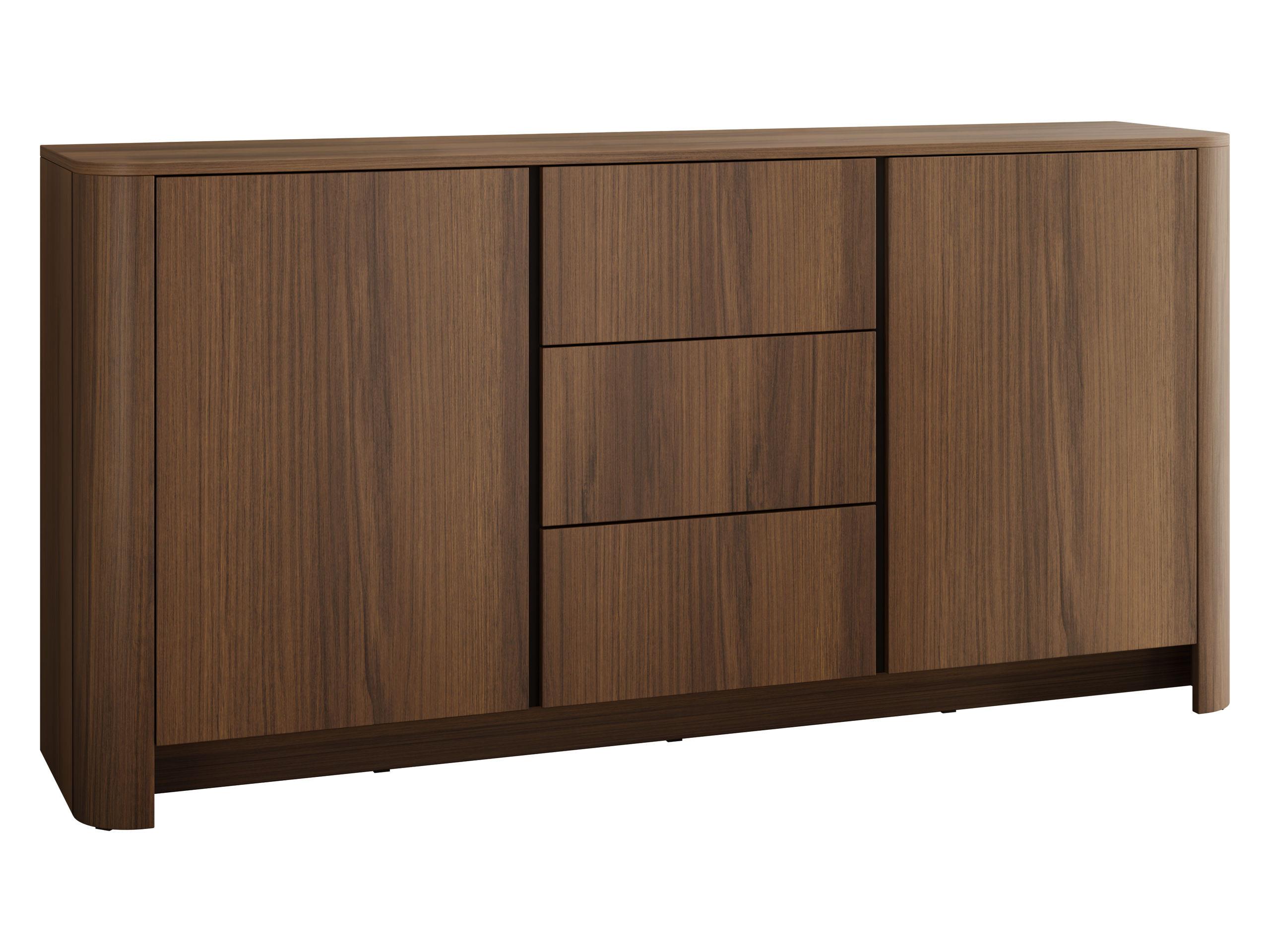 SIDEBOARD Bari KSZ168 - Nussbaumfarben/Schwarz, Holzwerkstoff/Kunststoff (168/84/39cm) - MIRJAN24