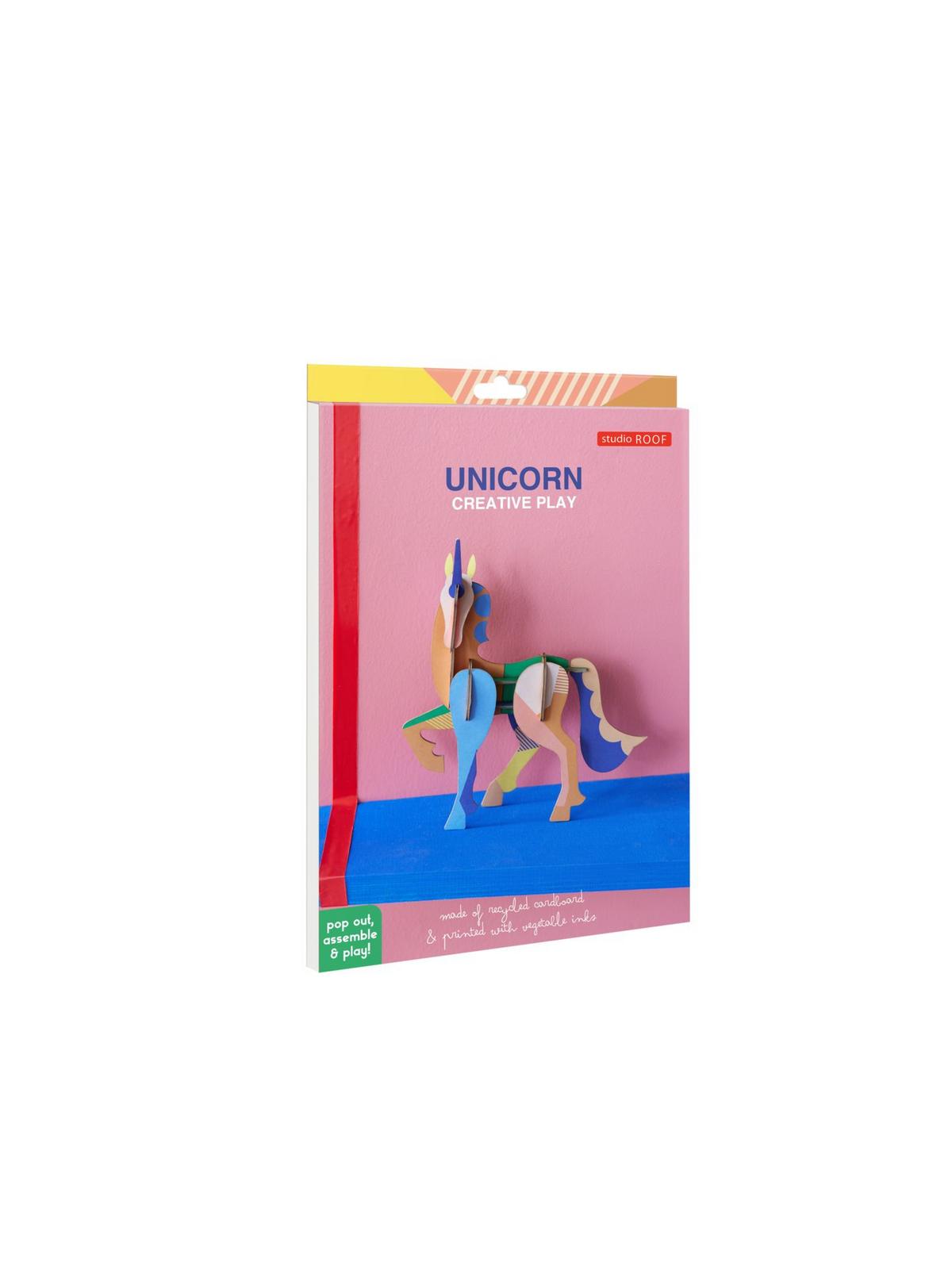 DEKOFIGUR Leuchts Einhorn 4.3/17.6 cm - Multicolor, Wellpappe (4.3/17.6/16cm) - Studio Roof