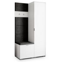 GARDEROBENSCHRANK LORI 95/181/51 cm Modern Weiß - Schwarz/Weiß, Holzwerkstoff (95/181/51cm) - MASSENO