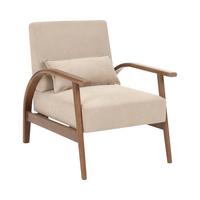 SESSEL Stoff Beige Skara - Beige/Braun, Textil (70/83/88cm) - Beliani