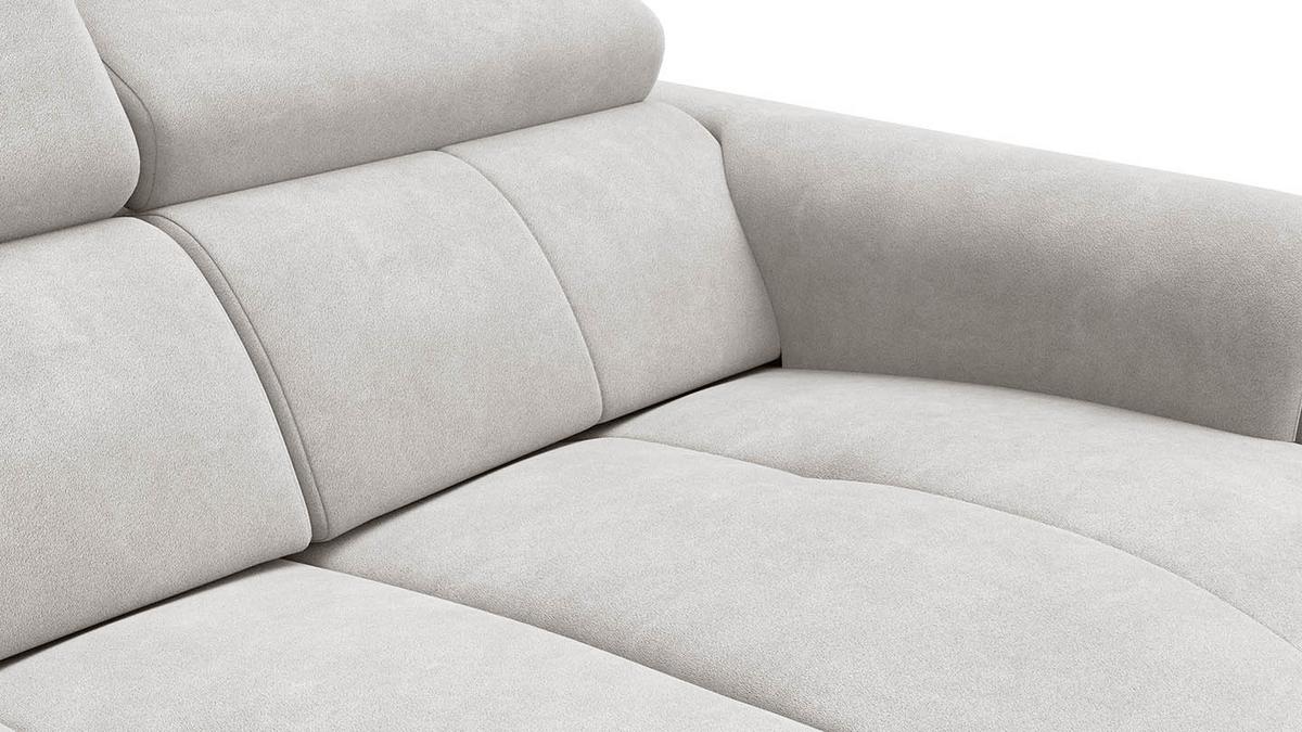 RELAXSOFA RODEN 2-Sitzer mit 2 Relax, creme, Veloursstoff - Creme, Holz/Textil (148/82/103cm) - Wozimo