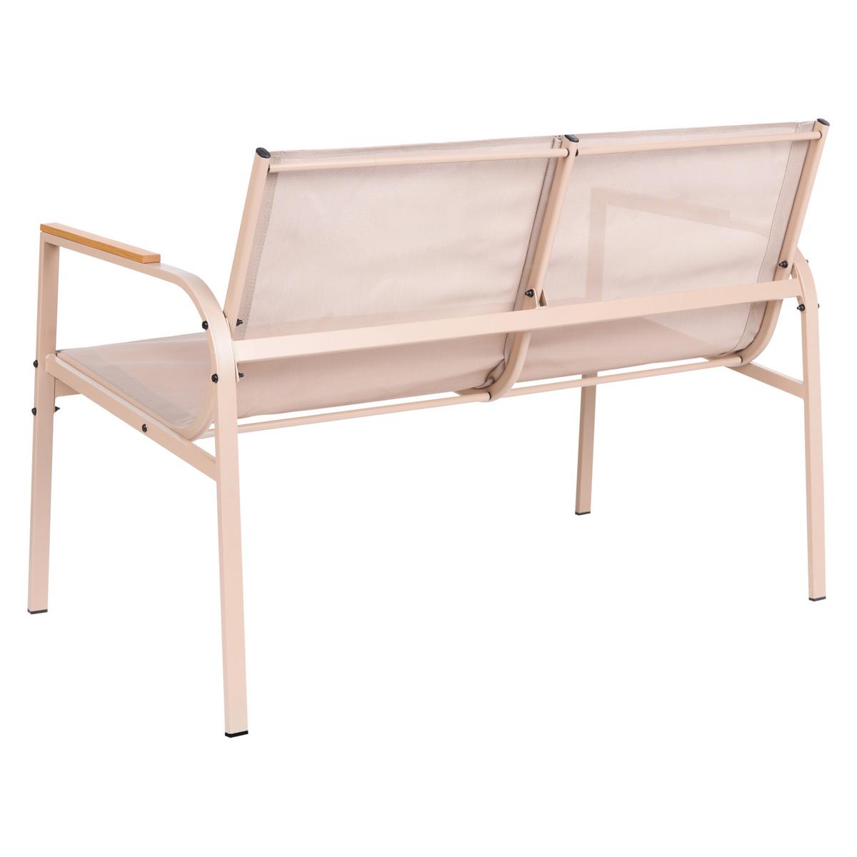 LOUNGE-SET mit Tisch 4-Sitzer Metall Beige Ledro - Beige, Metall - Beliani