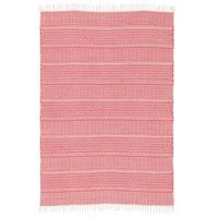 BAUMWOLLE NATUR KELIM TEPPICH SANDY STRIPES - Rot, Textil (90/160cm) - Pergamon