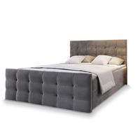 BOXBETT AMON 140x200 cm mit Matratze und Topper - Grau - Grau, Holz (140/200cm) - MASSENO